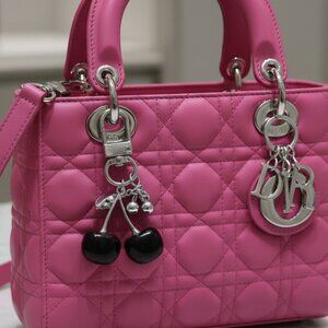 Ebony Black Double Cherry Bag Charm